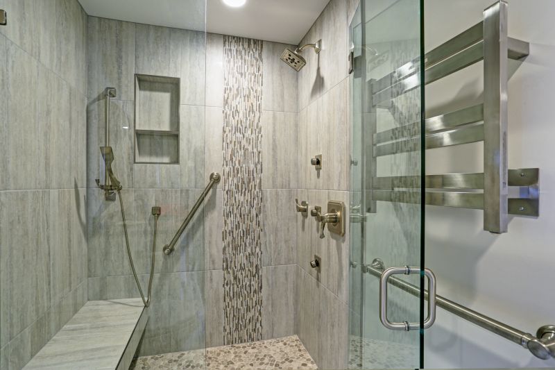 Corner Walk-In Shower with Mosaic Tiles